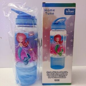 Mermaid 18oz Kids Water Drinking Bottle with Snack Compartment
